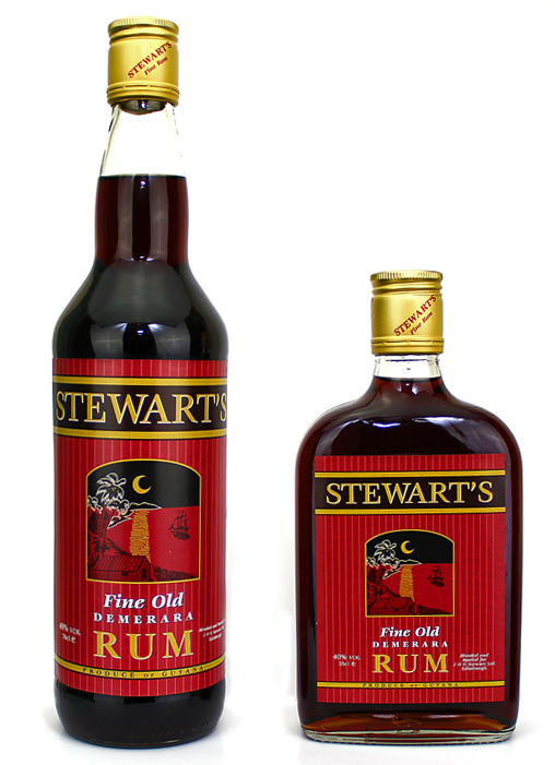 Stewart's Rum large and small bottle